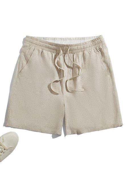 men drawstring waist slant pockets shorts z3wn#, White;black
men drawstring waist slant pockets shorts z3wn#, White;black