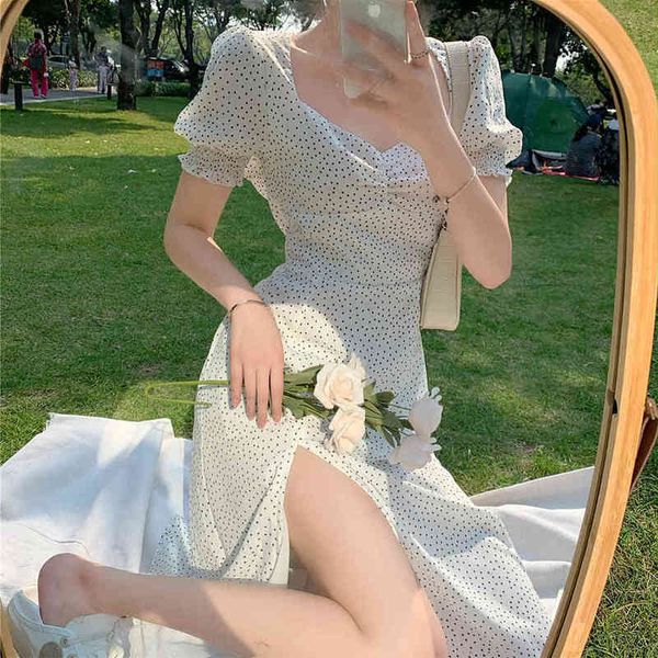 polka dot dress summer split dress puff sleeve high waist elegant vestidos mujer plus size dresses summer puff sleeve cloth 210412, Black;gray
polka dot dress summer split dress puff sleeve high waist elegant vestidos mujer plus size dresses summer puff sleeve cloth 210412, Black;gray