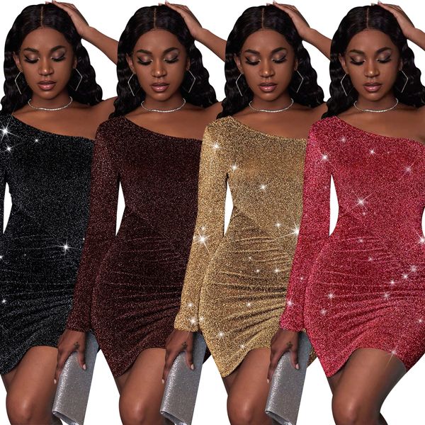 fashion new slims women party dresses 2023 summer women's one shoulder shirts beautiful single slim long sleeve bling bling dress 10915, White;black
fashion new slims women party dresses 2023 summer women's one shoulder shirts beautiful single slim long sleeve bling bling dress 10915, White;black