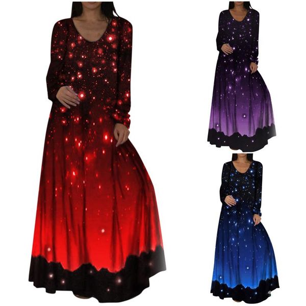 casual dresses women galaxy long dress starry night print sleeve ladies maxi elegant 2022 fashion plus size vestido, Black;gray
casual dresses women galaxy long dress starry night print sleeve ladies maxi elegant 2022 fashion plus size vestido, Black;gray