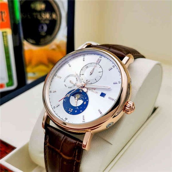 aogulas new automatic mechanical waterproof luminous week calendar multifunctional watch men's watch, Slivery;brown
aogulas new automatic mechanical waterproof luminous week calendar multifunctional watch men's watch, Slivery;brown