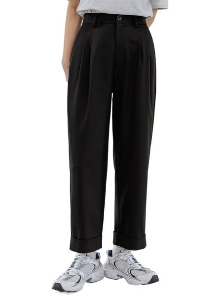 dazy-less high waist plicated detail roll hem pants w8we#, Black;white
dazy-less high waist plicated detail roll hem pants w8we#, Black;white