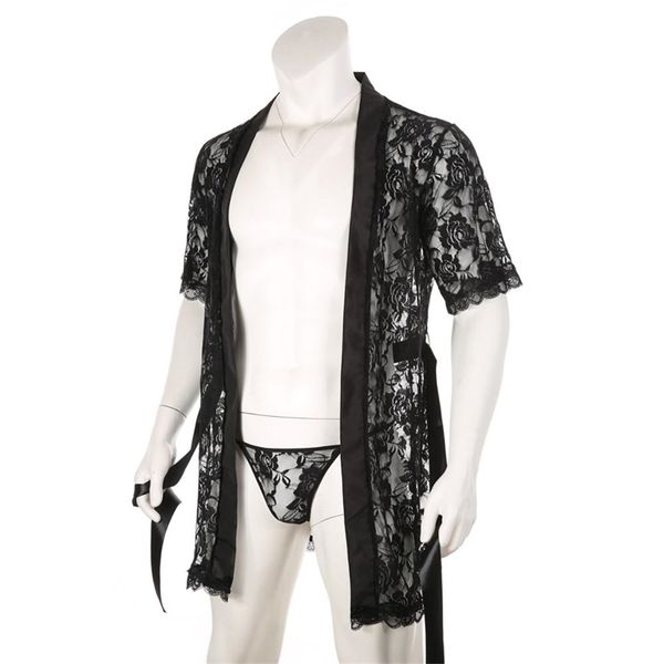 lace bathrobe men long robe nightwear sleepwear kimono nightgown loose bath gown male erotic costume home wear with t-back 220426, Black;brown
lace bathrobe men long robe nightwear sleepwear kimono nightgown loose bath gown male erotic costume home wear with t-back 220426, Black;brown