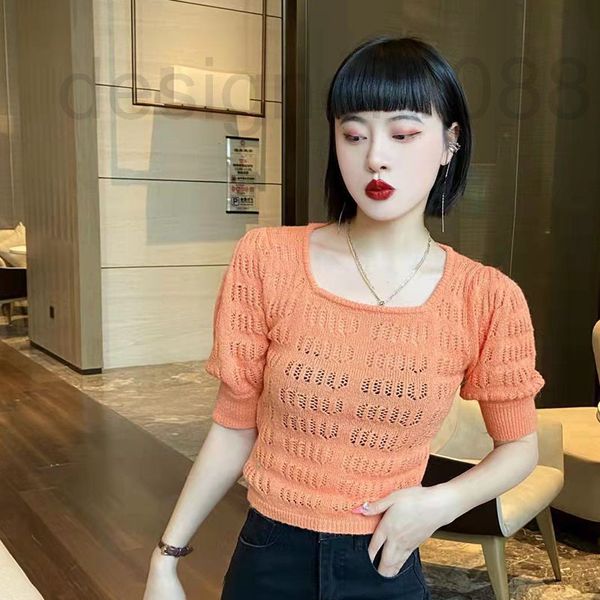 women's sweaters designer home knitted hollow out short sleeve square neck bubble girls' t-shirt early spring 2022 new product 4, White;black
women's sweaters designer home knitted hollow out short sleeve square neck bubble girls' t-shirt early spring 2022 new product 4, White;black