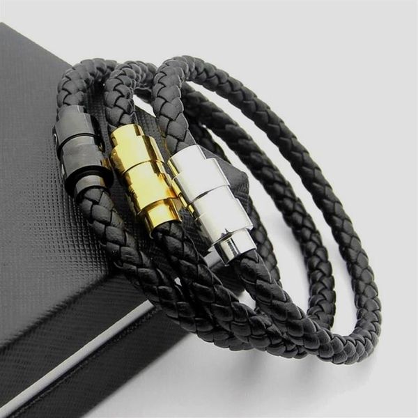 luxury black woven leather bracelet magnetic shut man bracelets french men's jewelry charm bracelets as christma244v, Golden;silver
luxury black woven leather bracelet magnetic shut man bracelets french men's jewelry charm bracelets as christma244v, Golden;silver