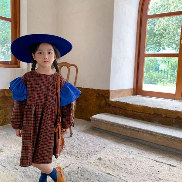 girl's dresses 2022 arrival autumn toddler girl plaid long-sleeve dress ruffles shoulder children's party clothing kids for girls, Red;yellow
girl's dresses 2022 arrival autumn toddler girl plaid long-sleeve dress ruffles shoulder children's party clothing kids for girls, Red;yellow