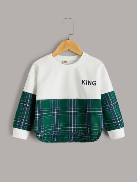 toddler boys letter & tartan print high low hem sweatshirt she, Black
toddler boys letter & tartan print high low hem sweatshirt she, Black