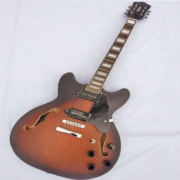 the classic hollow panel 6-string electric guitar has good feel and sound quality it can be customized when mailed home
the classic hollow panel 6-string electric guitar has good feel and sound quality it can be customized when mailed home