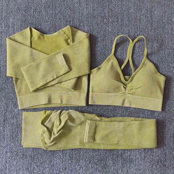 ribbed washed seamless yoga set bra crop long sleeve gym leggings fitness sport suit workout clothes sportswear tracksuits t220725, White;red
ribbed washed seamless yoga set bra crop long sleeve gym leggings fitness sport suit workout clothes sportswear tracksuits t220725, White;red