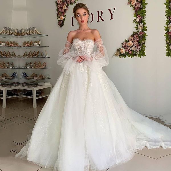 princess ball gown wedding dresses long lace sleeves sweetheart sequins appliques lace ruffles floor length bridal gown vintage plus size ro, White
princess ball gown wedding dresses long lace sleeves sweetheart sequins appliques lace ruffles floor length bridal gown vintage plus size ro, White