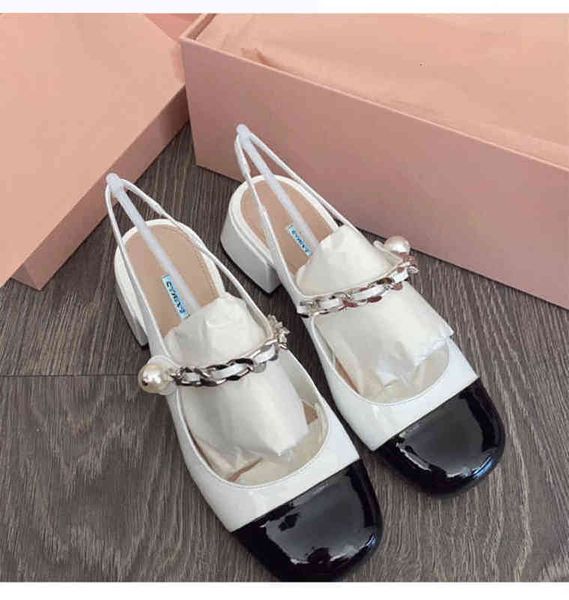 dress shoes designer luxury miu mary jane single shoes one-sided belt back empty sandals thick heel patent leather french wo, Black
dress shoes designer luxury miu mary jane single shoes one-sided belt back empty sandals thick heel patent leather french wo, Black