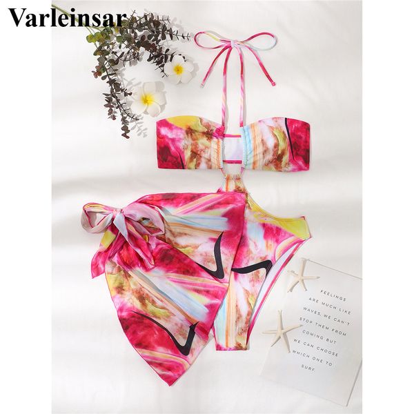 new printed halter with sarong one piece swimsuit women swimwear female cut out padded bather bathing suit swim lady v3521, White;black
new printed halter with sarong one piece swimsuit women swimwear female cut out padded bather bathing suit swim lady v3521, White;black