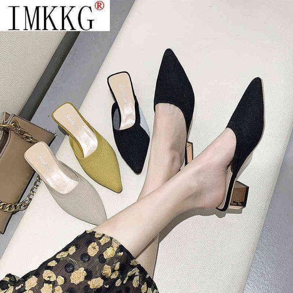 2021 summer women yellow black knitted slides mules new elegant mesh breathable med heel slippers closed toe slides party shoes
2021 summer women yellow black knitted slides mules new elegant mesh breathable med heel slippers closed toe slides party shoes