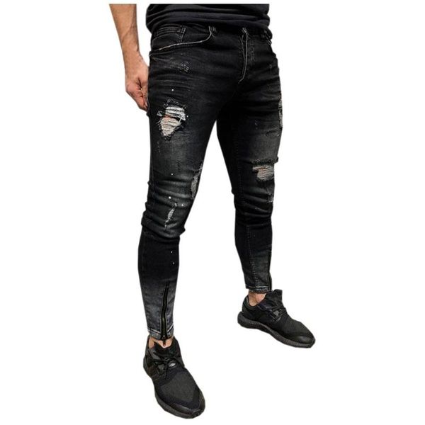 men's jeans sagace slim mens ripped hole stretch denim pants skinny distressed freyed fit trousers, Blue
men's jeans sagace slim mens ripped hole stretch denim pants skinny distressed freyed fit trousers, Blue