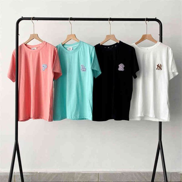women's t-shirt mlb korea fashion men's and women's loose round neck pullover small ny embroidery short sleeve t-shirt summer, White
women's t-shirt mlb korea fashion men's and women's loose round neck pullover small ny embroidery short sleeve t-shirt summer, White
