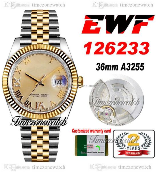 ewf 36 126233 a3235 automatic mens watch two tone yellow gold champagne roman diamond 904l jubileesteel bracelet same serial card super edit, Slivery;brown
ewf 36 126233 a3235 automatic mens watch two tone yellow gold champagne roman diamond 904l jubileesteel bracelet same serial card super edit, Slivery;brown