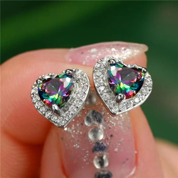 stud zhouyang rainbow earrigns for women korean love heart colorful zircon white gold color ear rings sweet gifts jewerly fashion shoes
stud zhouyang rainbow earrigns for women korean love heart colorful zircon white gold color ear rings sweet gifts jewerly fashion shoes