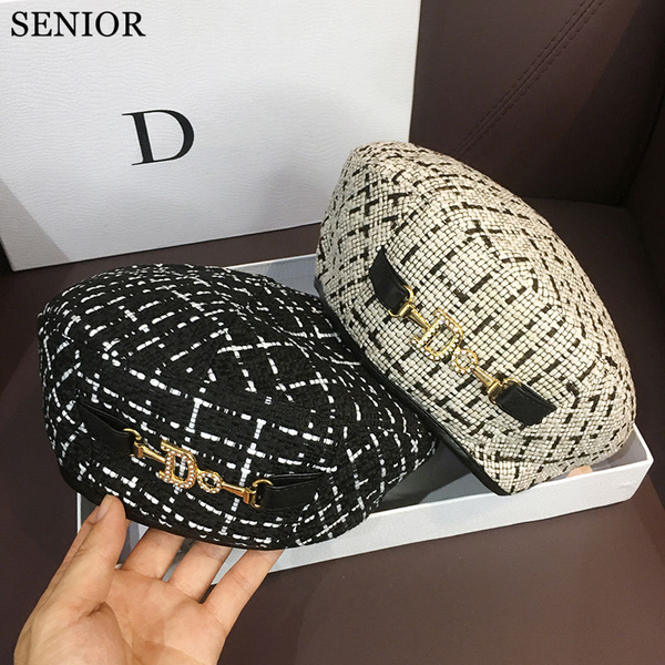 korean style fashion gold silk rhinestone letters women's beret casual plaid hats all-match travel artist hats ladies, Blue;gray
korean style fashion gold silk rhinestone letters women's beret casual plaid hats all-match travel artist hats ladies, Blue;gray