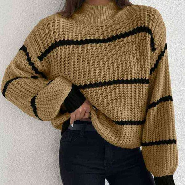 autumn and winter new round neck knitting solid color pullover long sleeve temperament commuting elegant striped sweater women, White;black
autumn and winter new round neck knitting solid color pullover long sleeve temperament commuting elegant striped sweater women, White;black