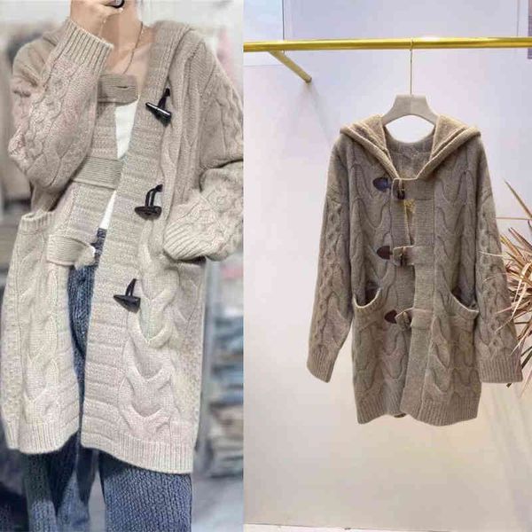women's sweaters alashan cashmere 820g oatmeal hooded ox horn buckle coat women's yuan, White;black
women's sweaters alashan cashmere 820g oatmeal hooded ox horn buckle coat women's yuan, White;black