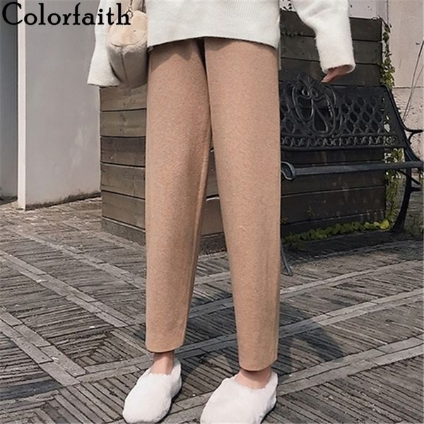 colorfaith autumn winter women pants knitting woolen high waist button elegant korean style anklelength pants p5712 y200113, Black;white
colorfaith autumn winter women pants knitting woolen high waist button elegant korean style anklelength pants p5712 y200113, Black;white