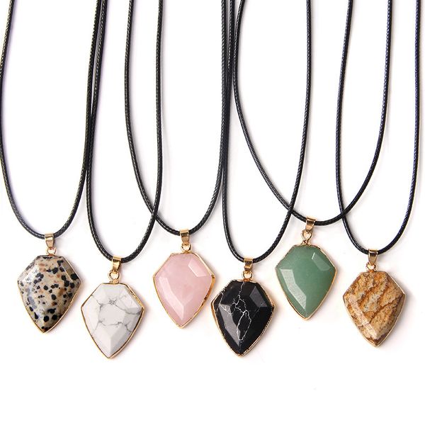 gold edged natural crystal stone shield shape necklace rose quartz hexgonal pendant necklace for women men jewelry gifts, Silver
gold edged natural crystal stone shield shape necklace rose quartz hexgonal pendant necklace for women men jewelry gifts, Silver