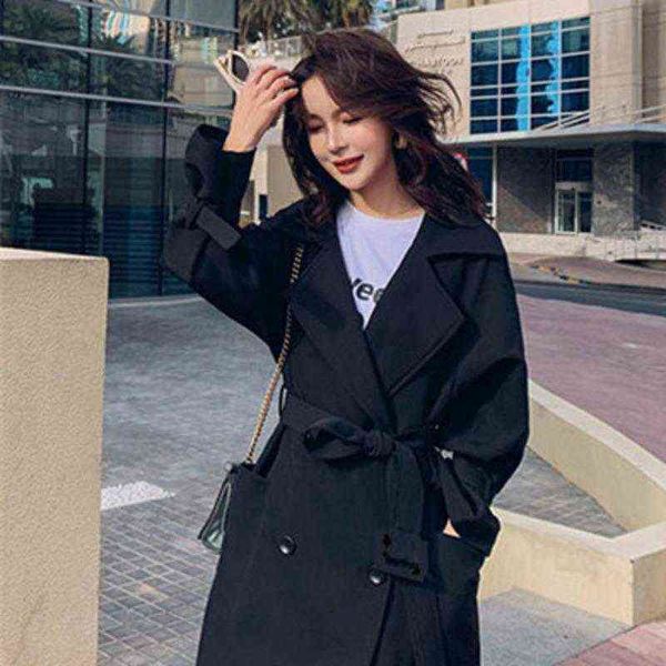 women's trench coats windbreaker women 2021 chic spring autumn long & jackets casual loose coat femme double breasted outwear t220809, Tan;black
women's trench coats windbreaker women 2021 chic spring autumn long & jackets casual loose coat femme double breasted outwear t220809, Tan;black