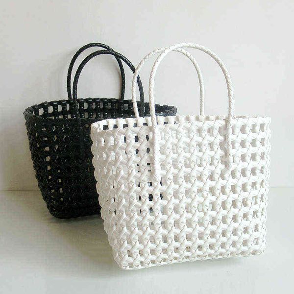 hollow woven portable basket vegetable bag hand beach popular hand