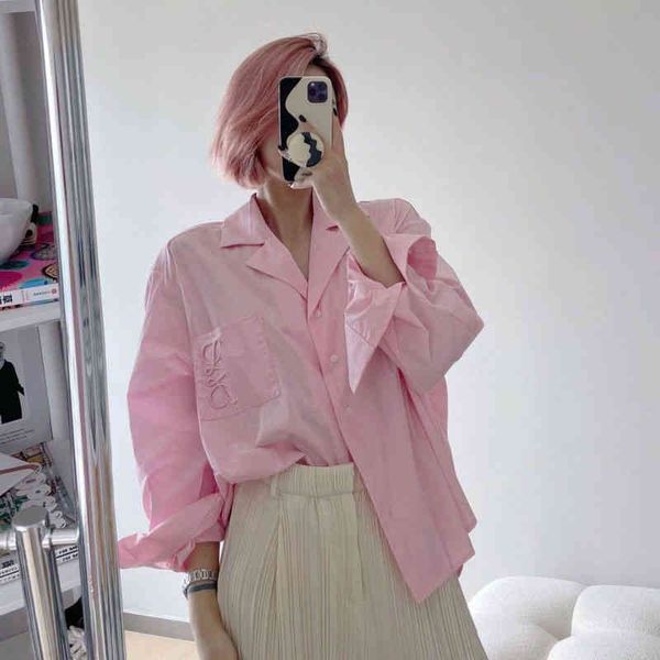 loe22w women's casual shirts new fashion long sleeve t-shirt logo embroidery pockets ins selling pink thin jacket, White
loe22w women's casual shirts new fashion long sleeve t-shirt logo embroidery pockets ins selling pink thin jacket, White