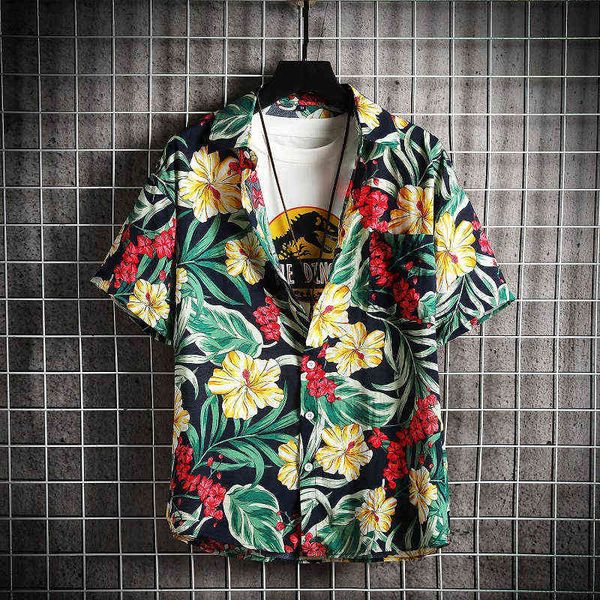 2022 new summer beach shirt men short sleeve shirts hawaiian style floral printing casual mens holiday fashion big size 6xl y220411, White;black
2022 new summer beach shirt men short sleeve shirts hawaiian style floral printing casual mens holiday fashion big size 6xl y220411, White;black