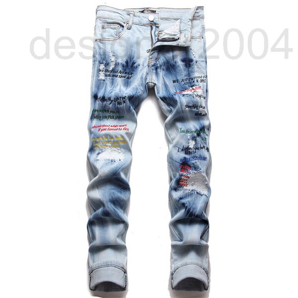 men's jeans designer am style jeans punk blue holes slim elastic letters embroidery small feet street fashion 2rpz
men's jeans designer am style jeans punk blue holes slim elastic letters embroidery small feet street fashion 2rpz