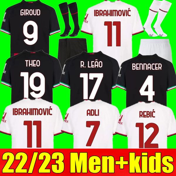 men kids kit 22 23 soccer jersey 4th giroud ac milans tomori ibrahimovic football shirt 2022 2023 tonali bennacer rebic camiseta de futbol r, Black;yellow
men kids kit 22 23 soccer jersey 4th giroud ac milans tomori ibrahimovic football shirt 2022 2023 tonali bennacer rebic camiseta de futbol r, Black;yellow
