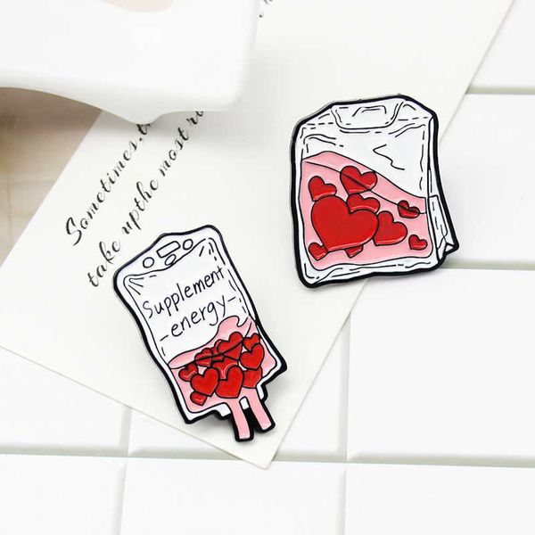love transmission and blood transfusion device design alloy brooch love nutrient solution creative badge jewelry, Gray
love transmission and blood transfusion device design alloy brooch love nutrient solution creative badge jewelry, Gray