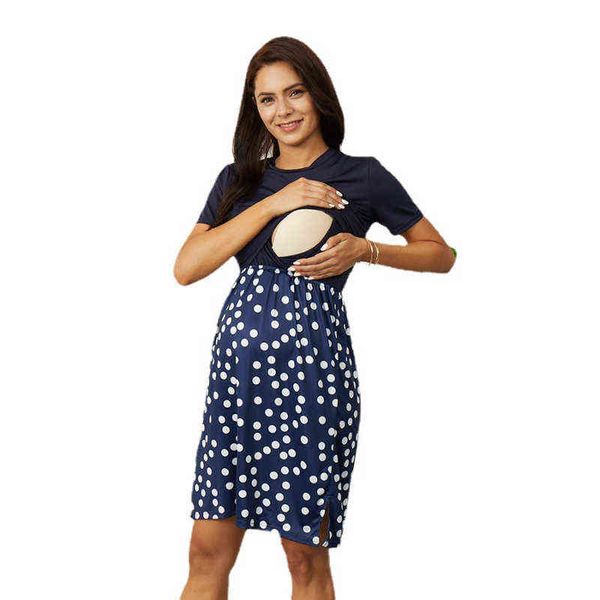 maternity dress woman dots print short sleeve breastfeeding pregnant maternity nursing dress y220414, Black
maternity dress woman dots print short sleeve breastfeeding pregnant maternity nursing dress y220414, Black