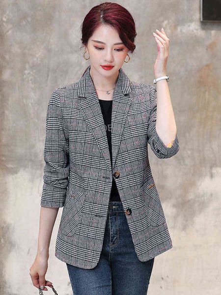 blazers women office lady long sleeves pocket blazer elegant single button straight small plaid notched chic jacket outerwear autumn j220813, White;black
blazers women office lady long sleeves pocket blazer elegant single button straight small plaid notched chic jacket outerwear autumn j220813, White;black