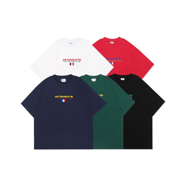 22ss high street tide brand vetements men's t-shirts embroidered flag letters short-sleeved t-shirt men and women casual loose cotton, White;black
22ss high street tide brand vetements men's t-shirts embroidered flag letters short-sleeved t-shirt men and women casual loose cotton, White;black