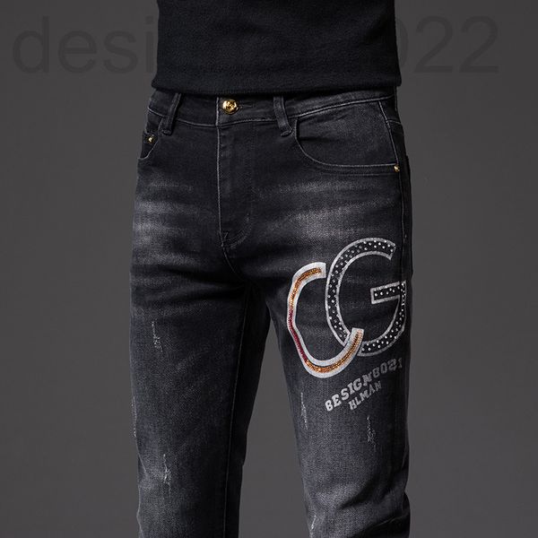 men's jeans designer autumn and winter thick men's jeans korean version nostalgic color elastic small feet slim fitting nail bead, Blue
men's jeans designer autumn and winter thick men's jeans korean version nostalgic color elastic small feet slim fitting nail bead, Blue