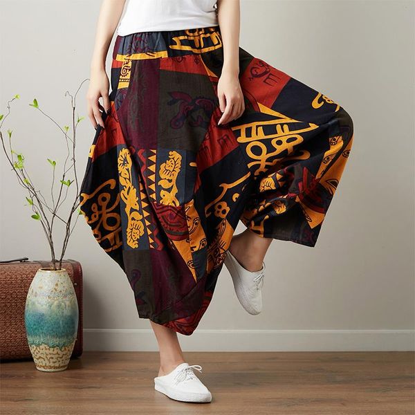 loose summer wide leg pants high waist elastic plus size women casual printing floral vintage cross-pants, Black;white
loose summer wide leg pants high waist elastic plus size women casual printing floral vintage cross-pants, Black;white