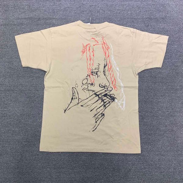 fashion brand european and american trippie redd 1400 revenge arch smoking printed short sleeve tee, White;black
fashion brand european and american trippie redd 1400 revenge arch smoking printed short sleeve tee, White;black