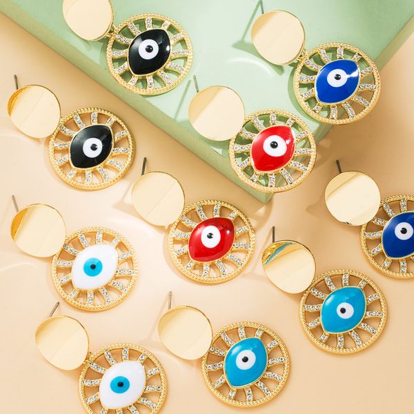 s2933 fashion jewelry copper inlaid zircon evil eye earrings hollow colorful blue eyes dangle stud earrings, Silver
s2933 fashion jewelry copper inlaid zircon evil eye earrings hollow colorful blue eyes dangle stud earrings, Silver