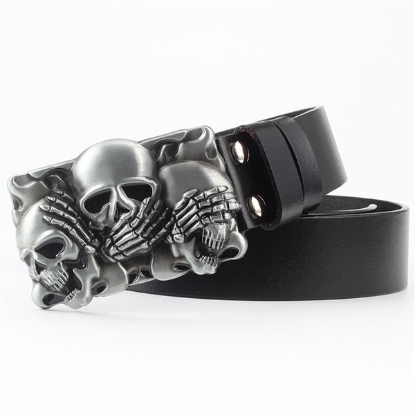 punk ghost head skull alloy buckle belts for men male genuine leather about skulls cowskin waist belt straps 220427, Black;brown
punk ghost head skull alloy buckle belts for men male genuine leather about skulls cowskin waist belt straps 220427, Black;brown