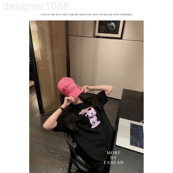 women's t-shirt designer good morning fan cartoon printed t-shirt short sleeve women's loose korean version oversize summer medium, White
women's t-shirt designer good morning fan cartoon printed t-shirt short sleeve women's loose korean version oversize summer medium, White
