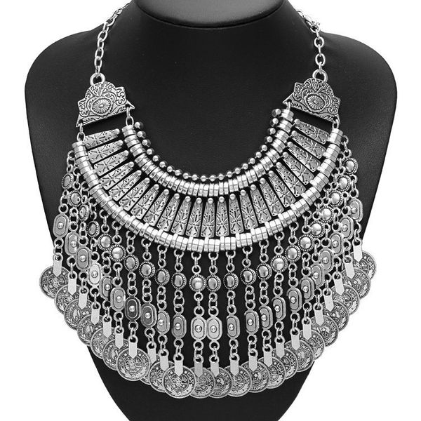 european and american big-name retro alloy tassel choker necklace personality exaggerated electroplating female collarbone chain coin tassel, Golden;silver
european and american big-name retro alloy tassel choker necklace personality exaggerated electroplating female collarbone chain coin tassel, Golden;silver