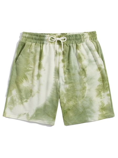 romwe guys tie dye shorts g7vp#, White;black