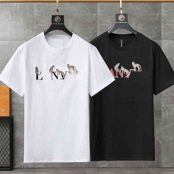 short sleeve t shirt tide brand lanv leopard embroidery round neck t-shirt fashion loose casual men's and women's sweatshirts summ, White;black
short sleeve t shirt tide brand lanv leopard embroidery round neck t-shirt fashion loose casual men's and women's sweatshirts summ, White;black