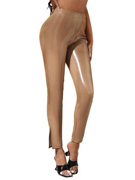 split hem pu leather skinny pants f7nm#, Black;white
split hem pu leather skinny pants f7nm#, Black;white