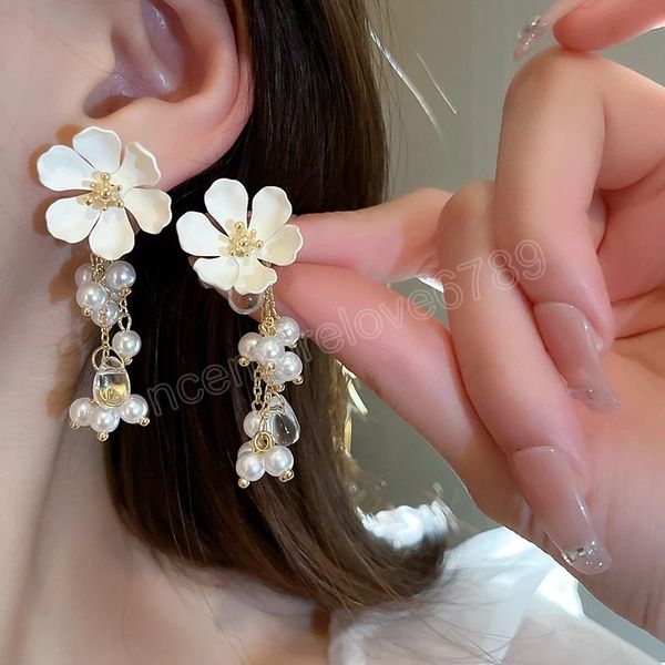 korean sweet white metal flower dangle earrings for women girls elegant pearl tassel long pendientes jewelry gifts, Silver
korean sweet white metal flower dangle earrings for women girls elegant pearl tassel long pendientes jewelry gifts, Silver