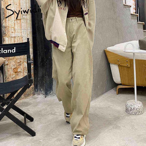 syiwidii high waist jeans for women wide leg straight denim pants vintage streetwear baggy boyfriend full length trousers 221225, Blue
syiwidii high waist jeans for women wide leg straight denim pants vintage streetwear baggy boyfriend full length trousers 221225, Blue