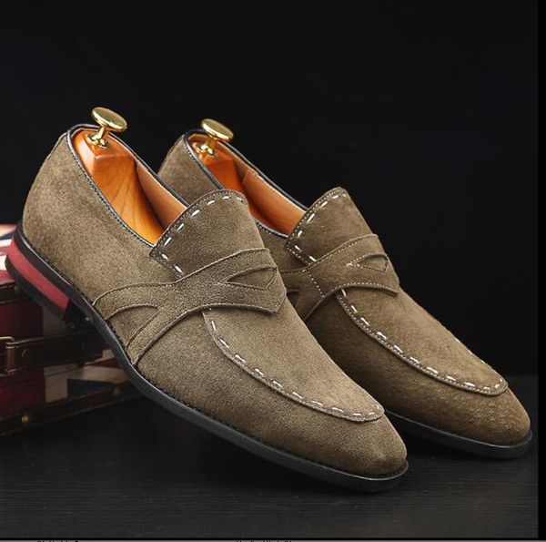 brand luxury men's shoes cow suede leather loafers shoes slip on metal button casual mens comfortable breathable moccasins shoes size:e, Black
brand luxury men's shoes cow suede leather loafers shoes slip on metal button casual mens comfortable breathable moccasins shoes size:e, Black