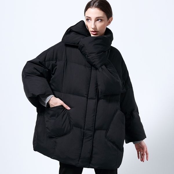 winter jacket women with scarf 90% white duck down coat loose warm down parkas female medium long oversived down jacket y201026, Black
winter jacket women with scarf 90% white duck down coat loose warm down parkas female medium long oversived down jacket y201026, Black